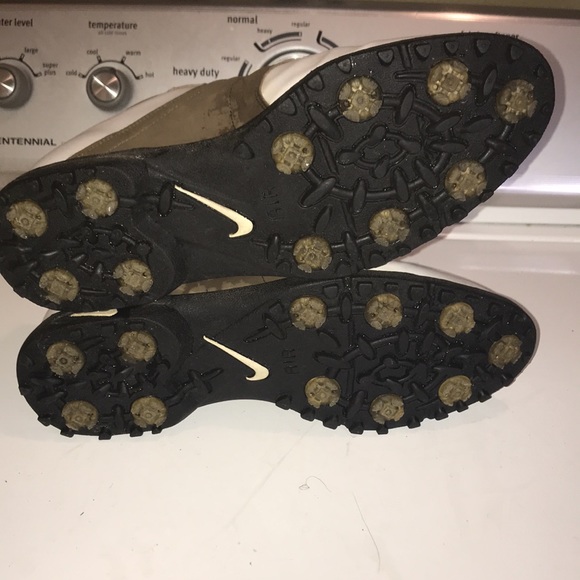 ⛳️ Nike Air Kempshell Last Comfort Saddle Brown and White Golf Cleats Size 10 - Picture 6 of 13